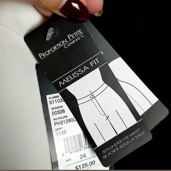 Conrad C Petite 24 Melissa Fit White stretch lined - Picture 3 of 6